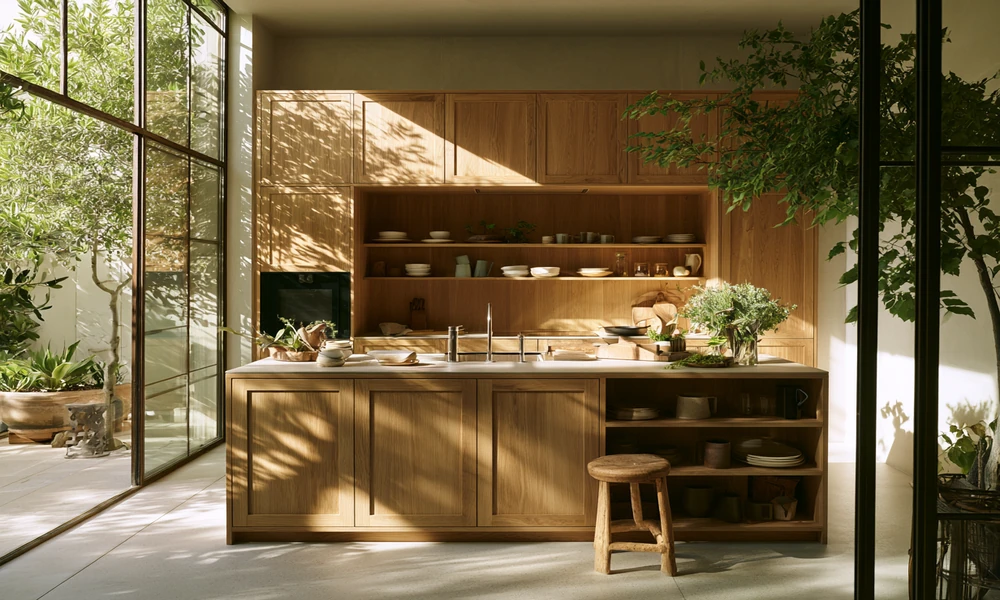 The Warm Wood Revival Starts With an Oak Kitchen Cabinet
